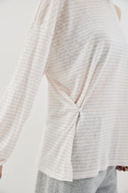 Open shoulder border long TEE