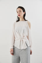 Open shoulder border long TEE