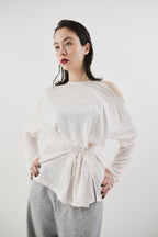 Open shoulder border long TEE
