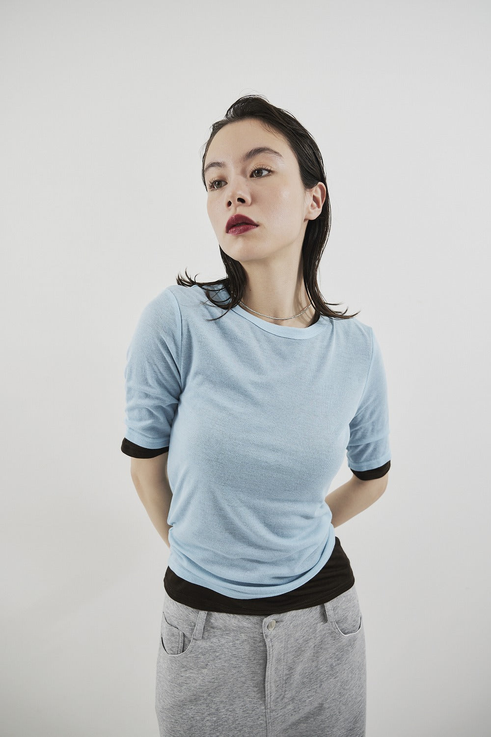 2PACK Sheer half sleeve TEE