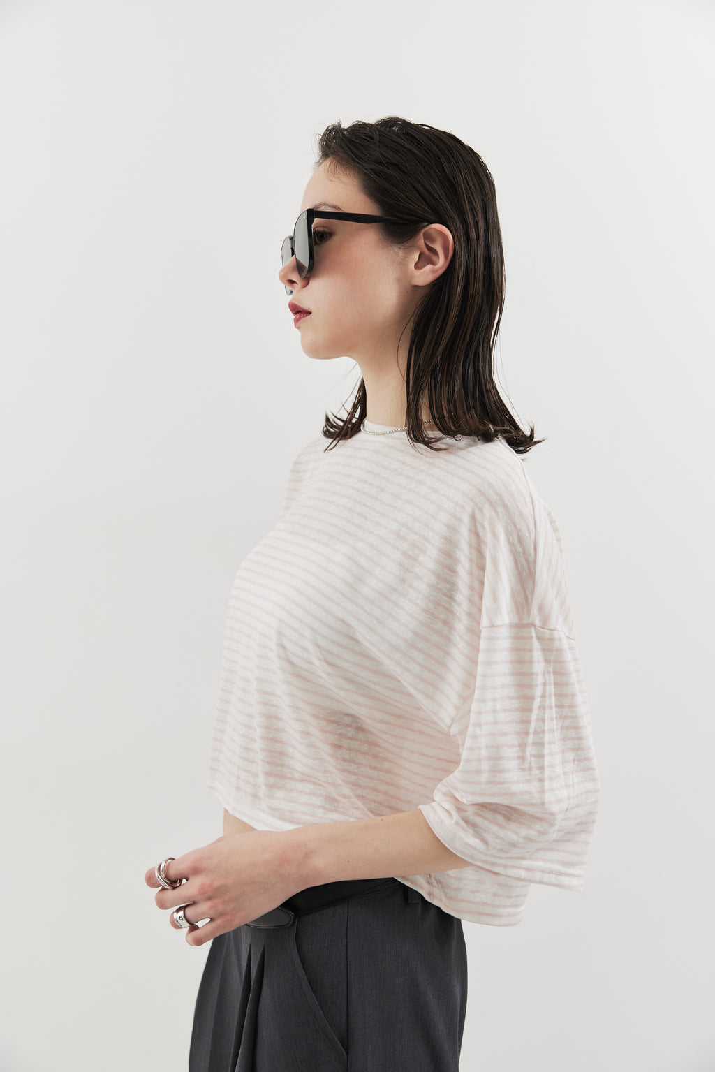 Half sleeve border TEE