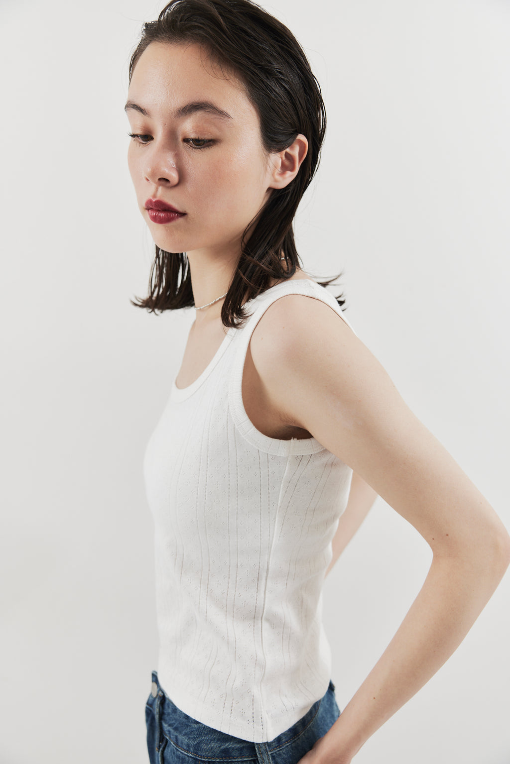 Eyelet tank top