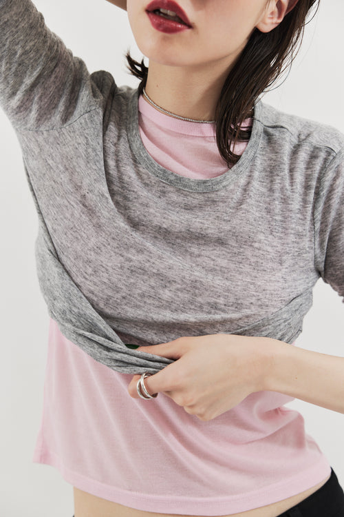 2PACK Sheer half sleeve TEE