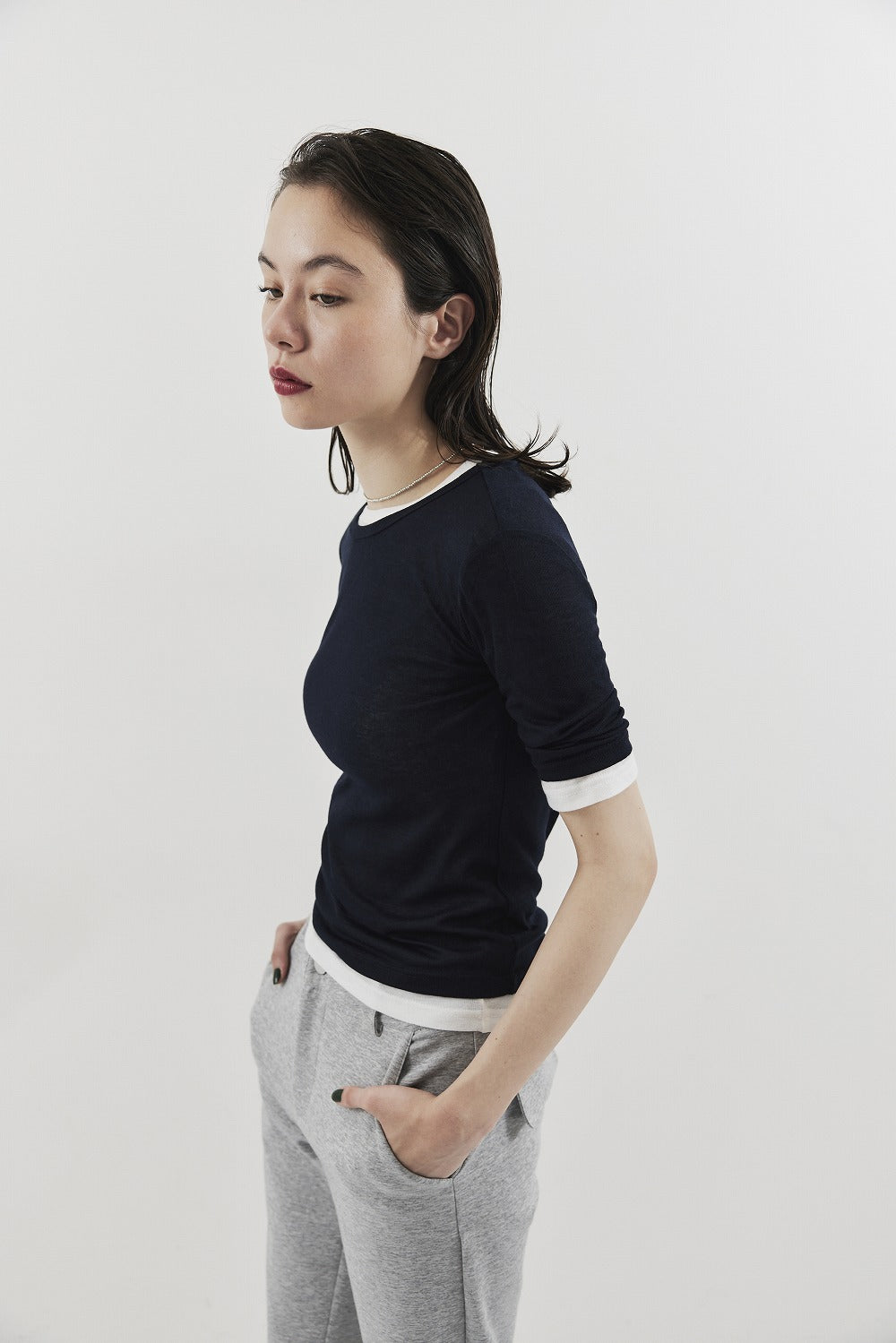 2PACK Sheer half sleeve TEE