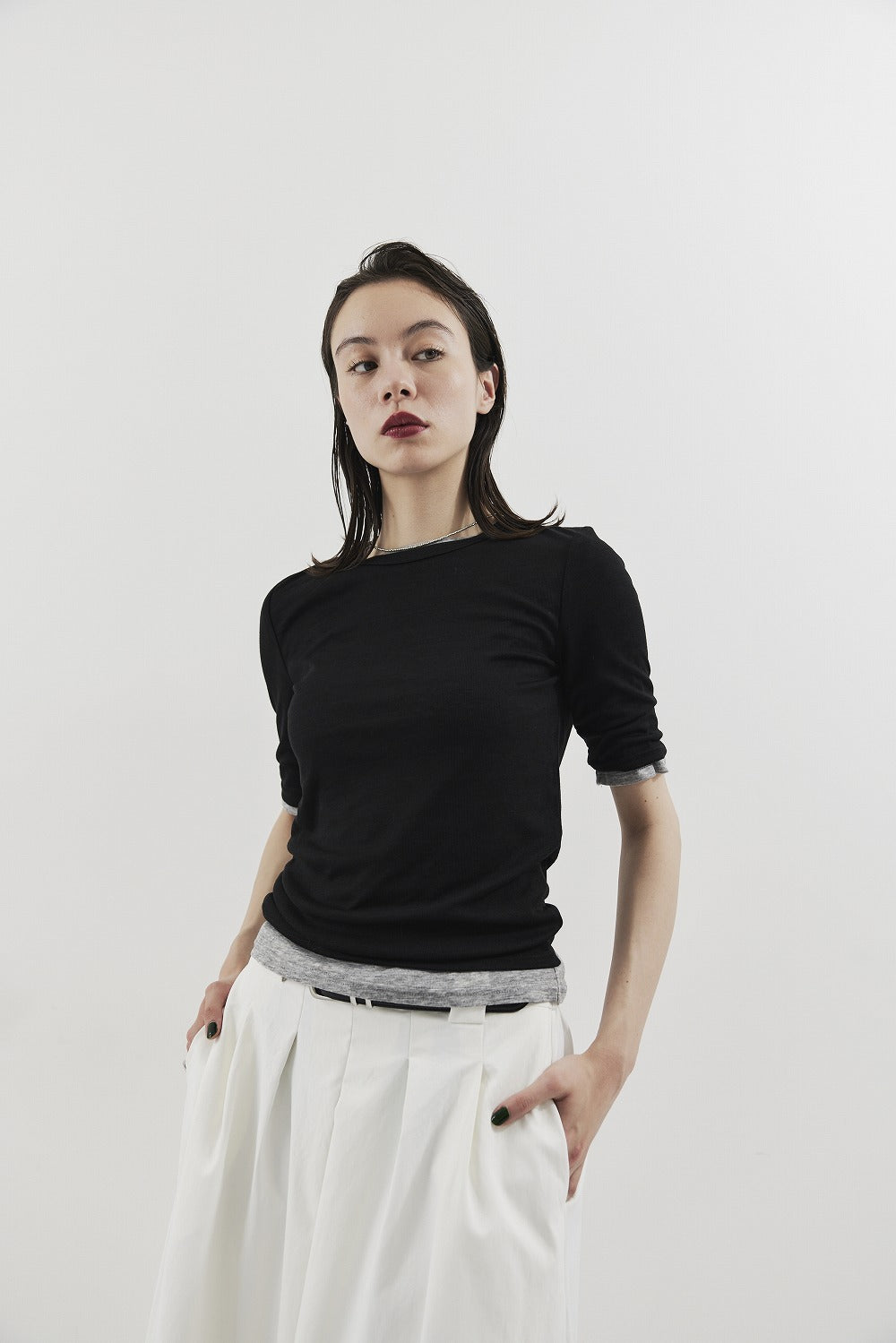 2PACK Sheer half sleeve TEE