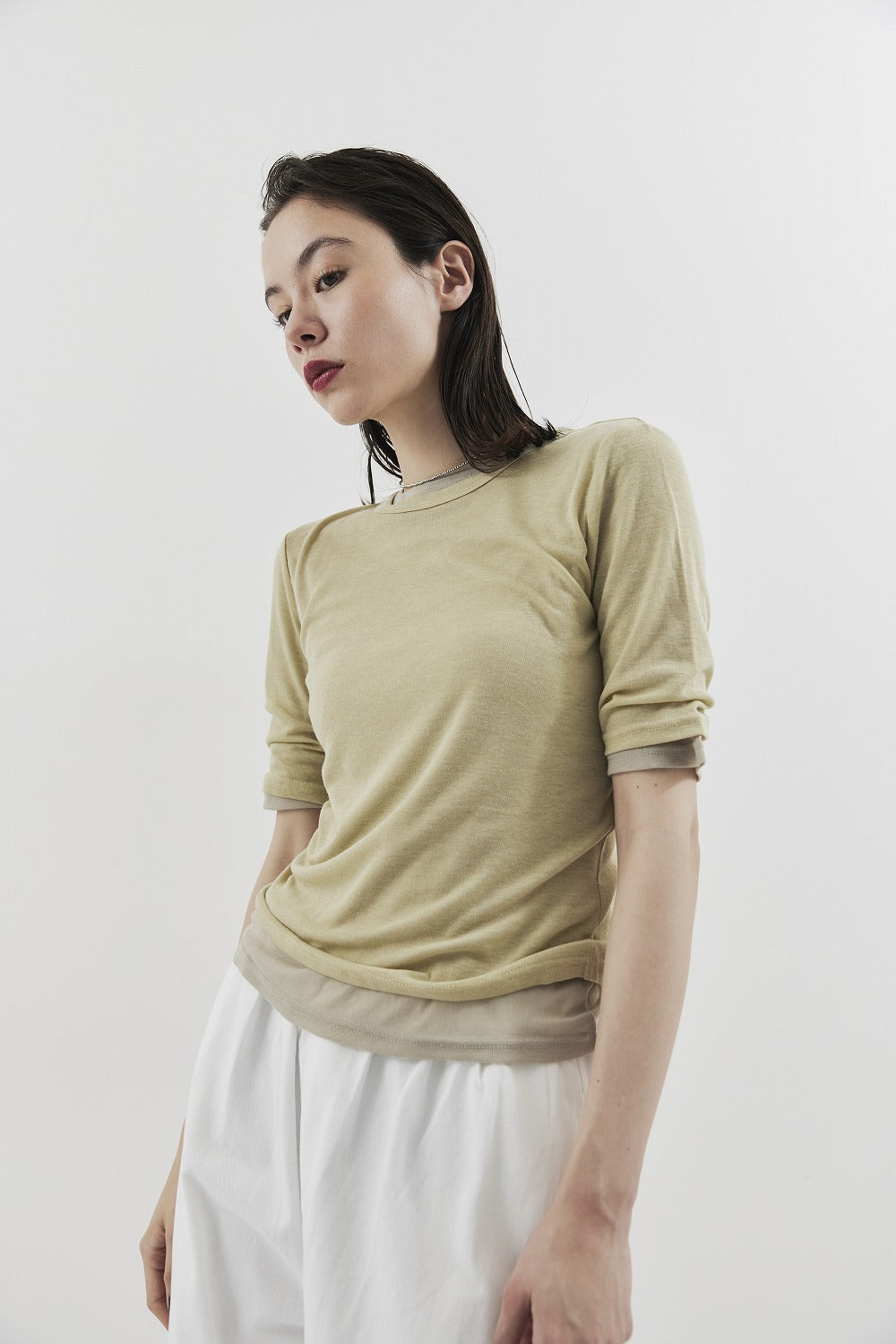 2PACK Sheer half sleeve TEE