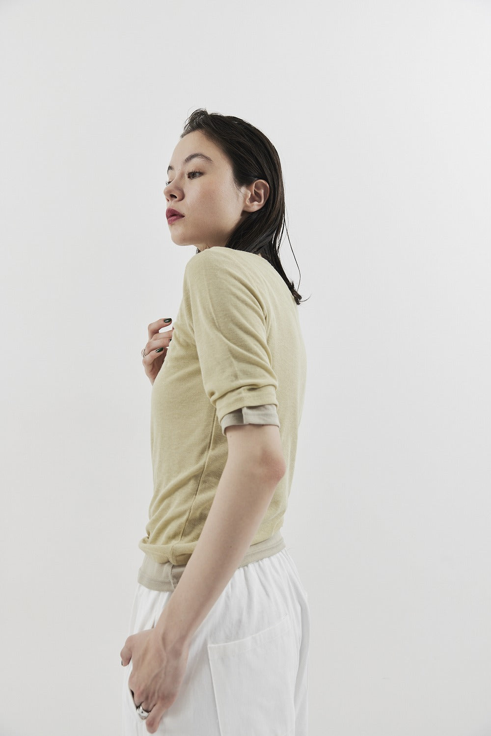 2PACK Sheer half sleeve TEE