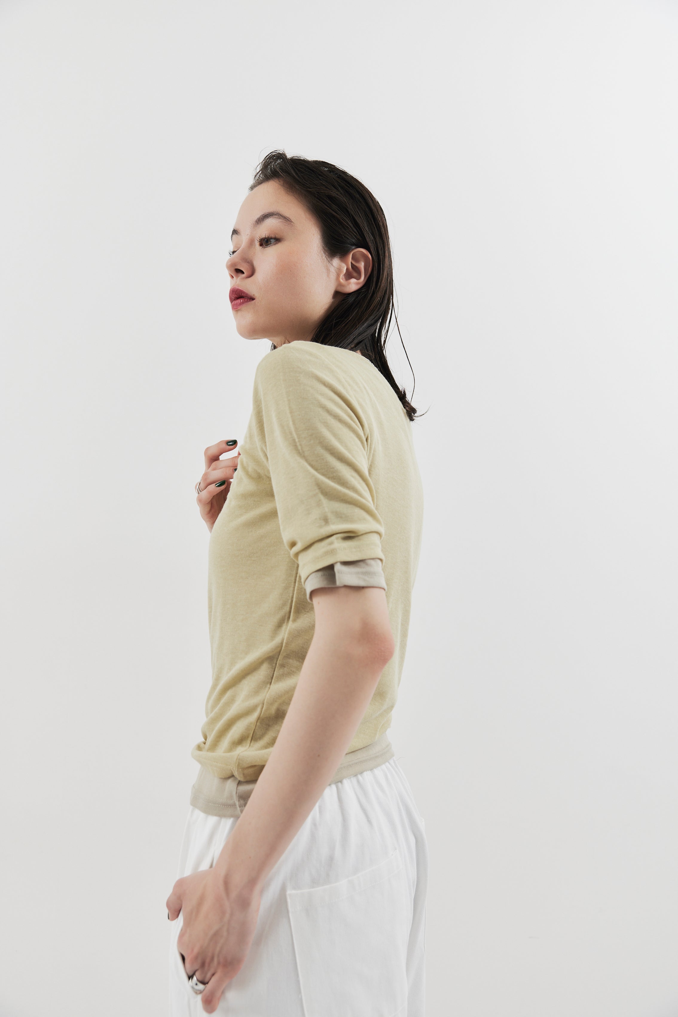 2PACK Sheer half sleeve TEE