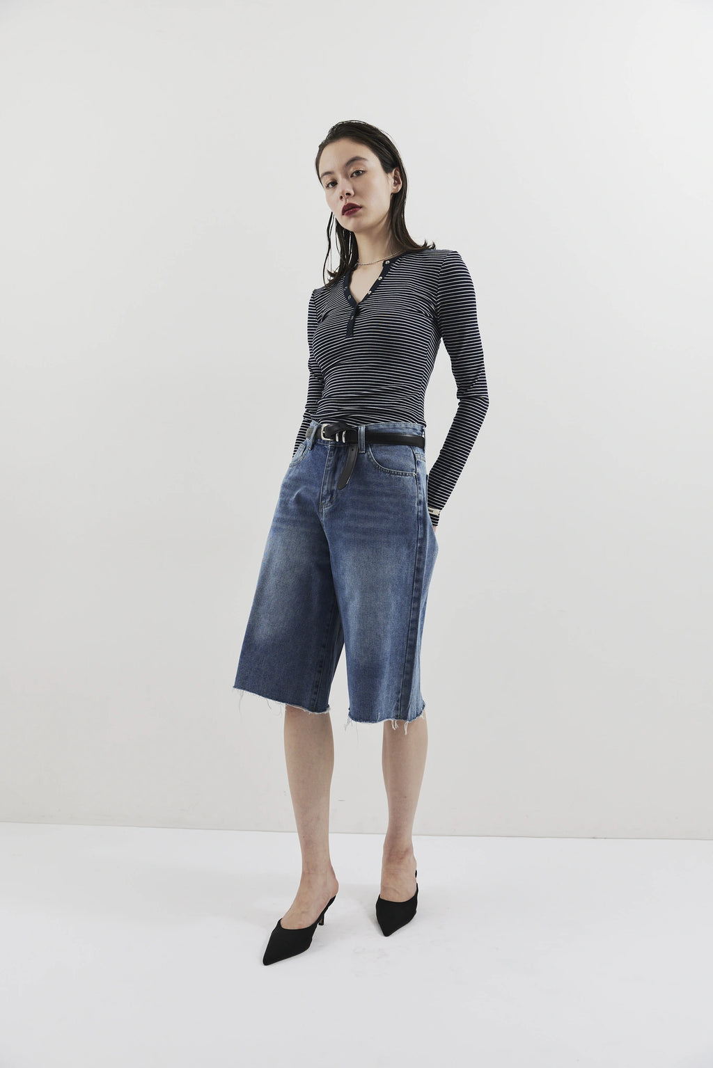 Bermuda denim pants