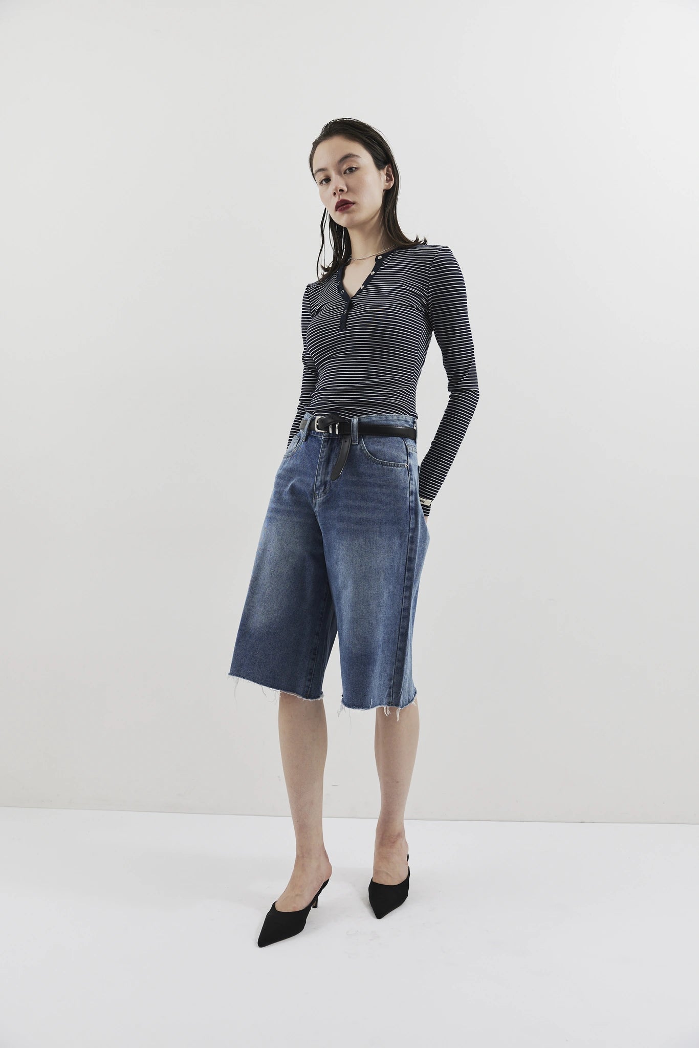 Bermuda denim pants