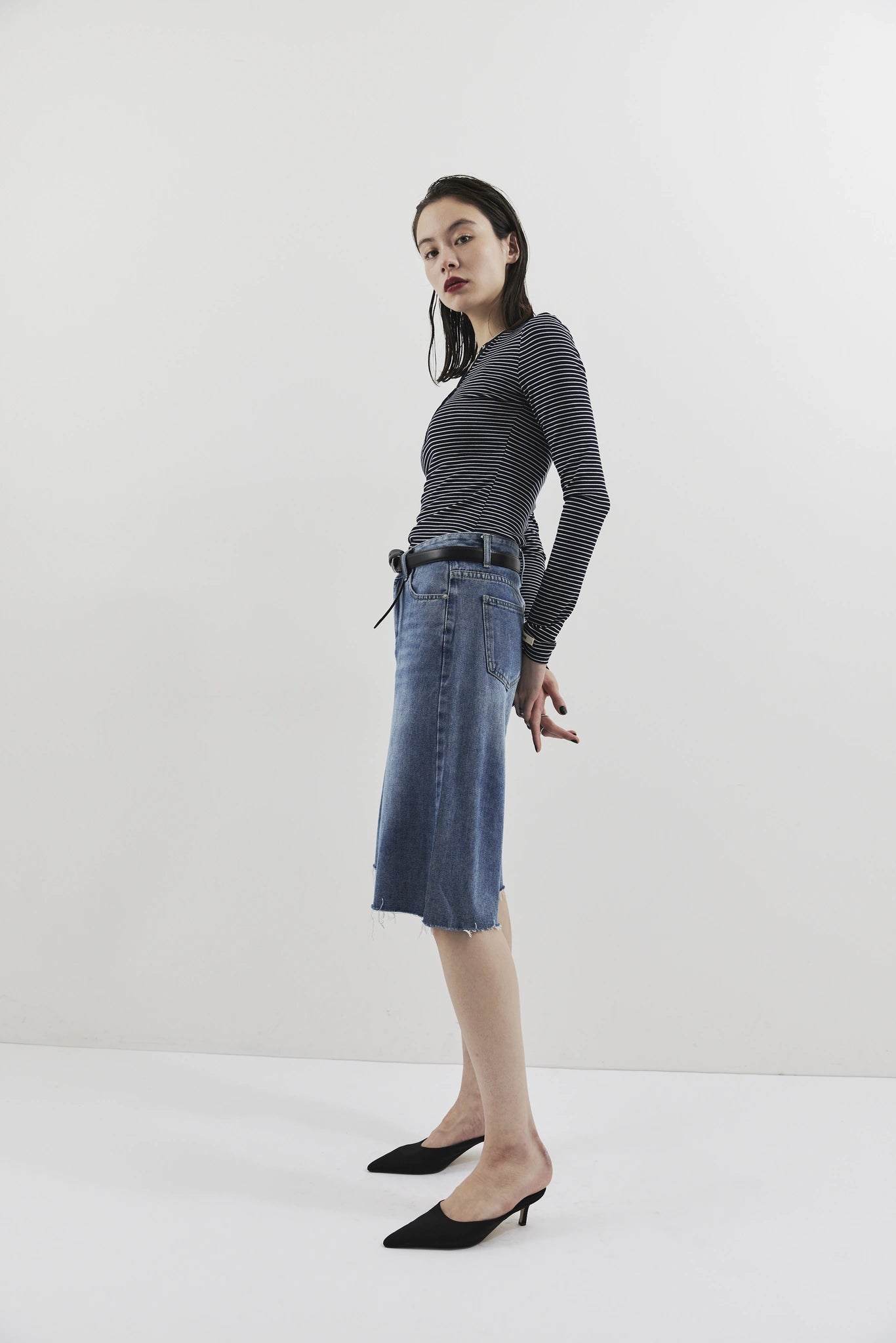 Bermuda denim pants