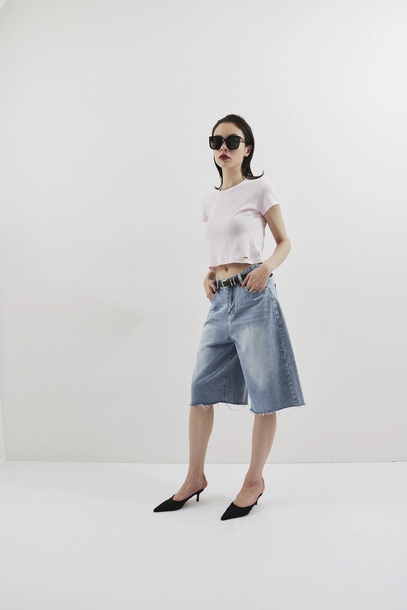 Bermuda denim pants
