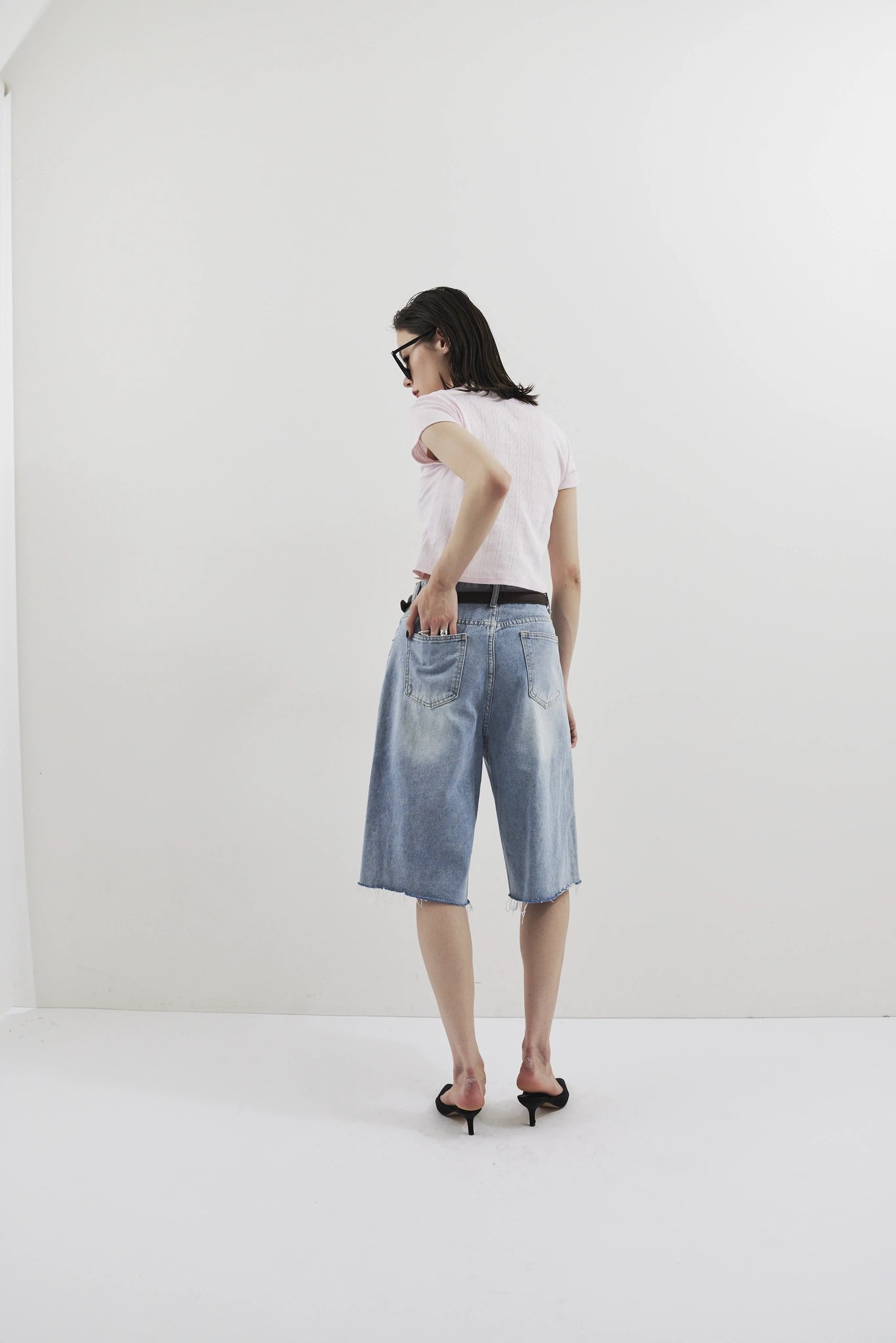 Bermuda denim pants
