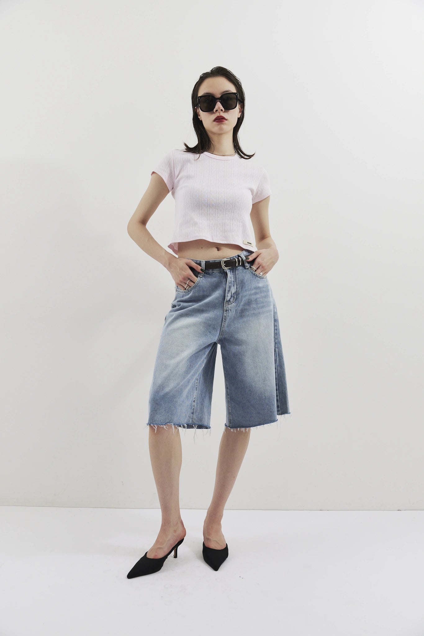Bermuda denim pants