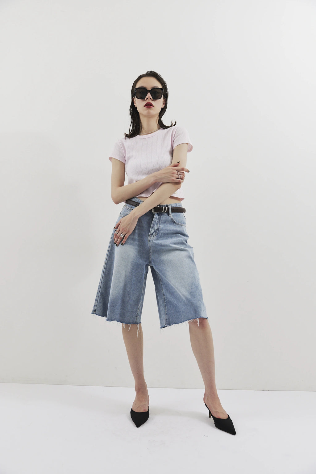 Bermuda denim pants