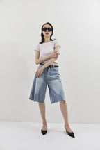 Bermuda denim pants