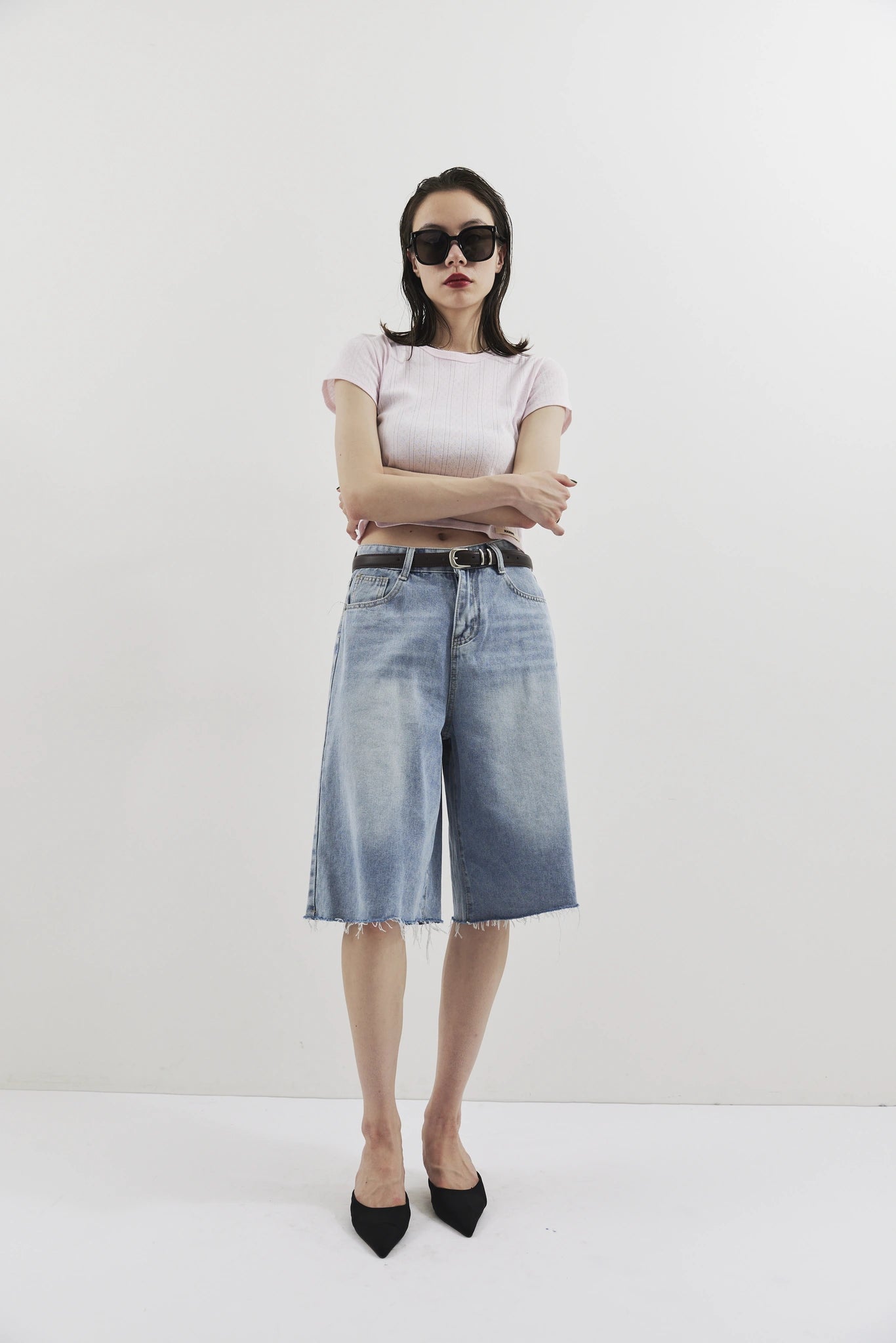 Bermuda denim pants