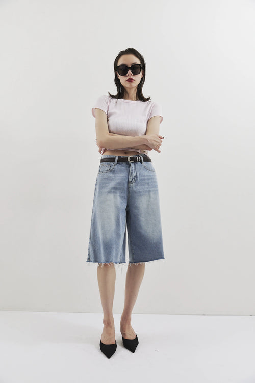 Bermuda denim pants