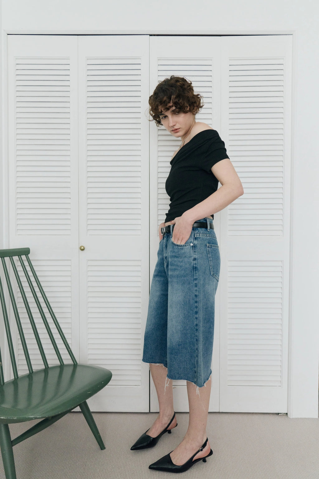 Bermuda denim pants