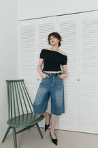 Bermuda denim pants