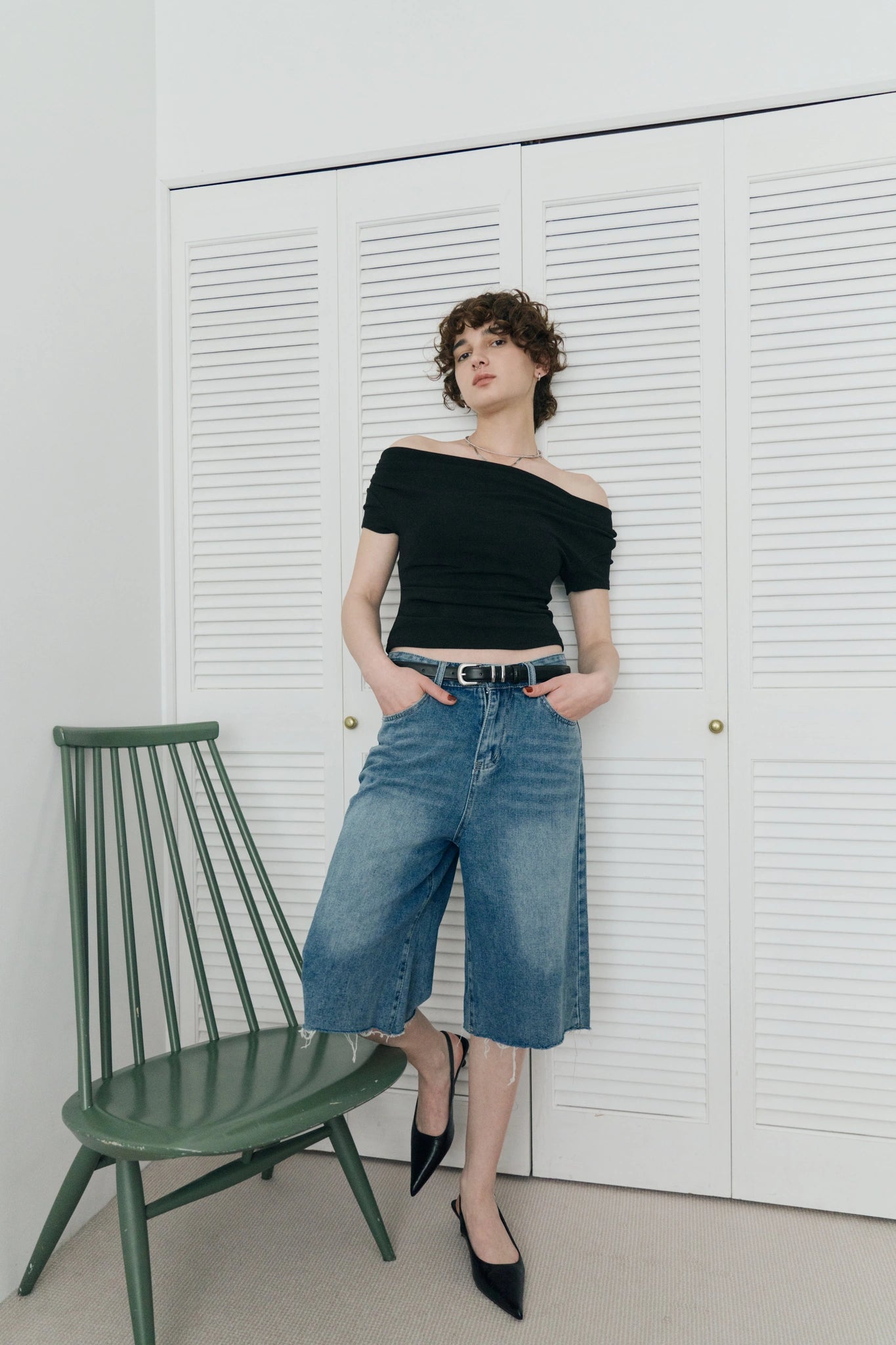 Bermuda denim pants