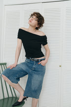 Bermuda denim pants