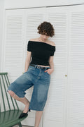 Bermuda denim pants