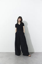Tucked wide pants