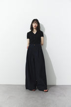 Tucked wide pants
