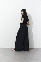 Tucked wide pants