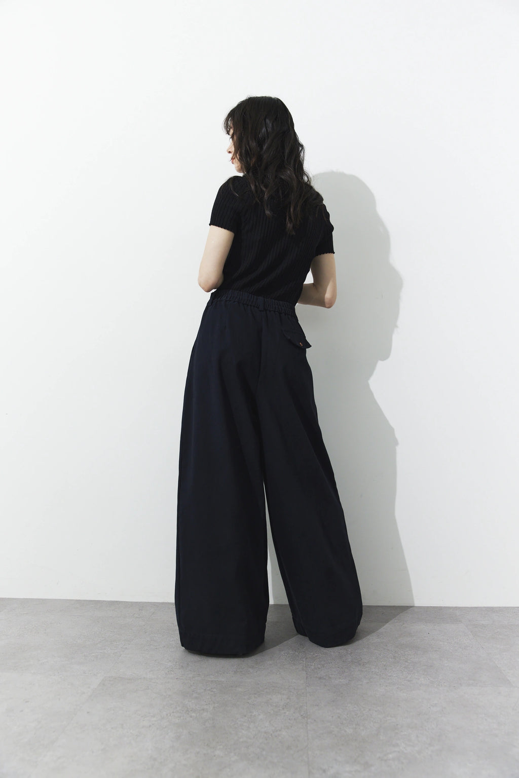 Tucked wide pants