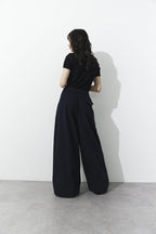 Tucked wide pants