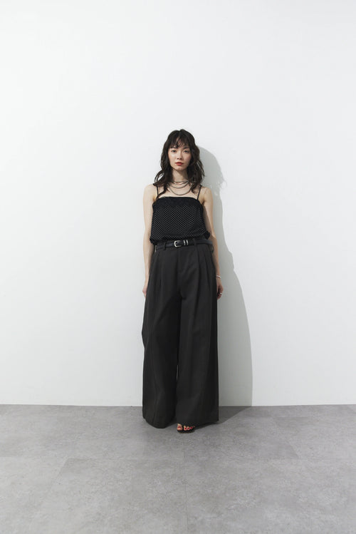 Tucked wide pants