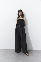 Tucked wide pants