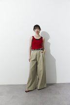 Tucked wide pants