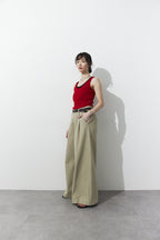 Tucked wide pants