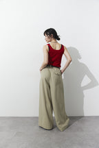 Tucked wide pants