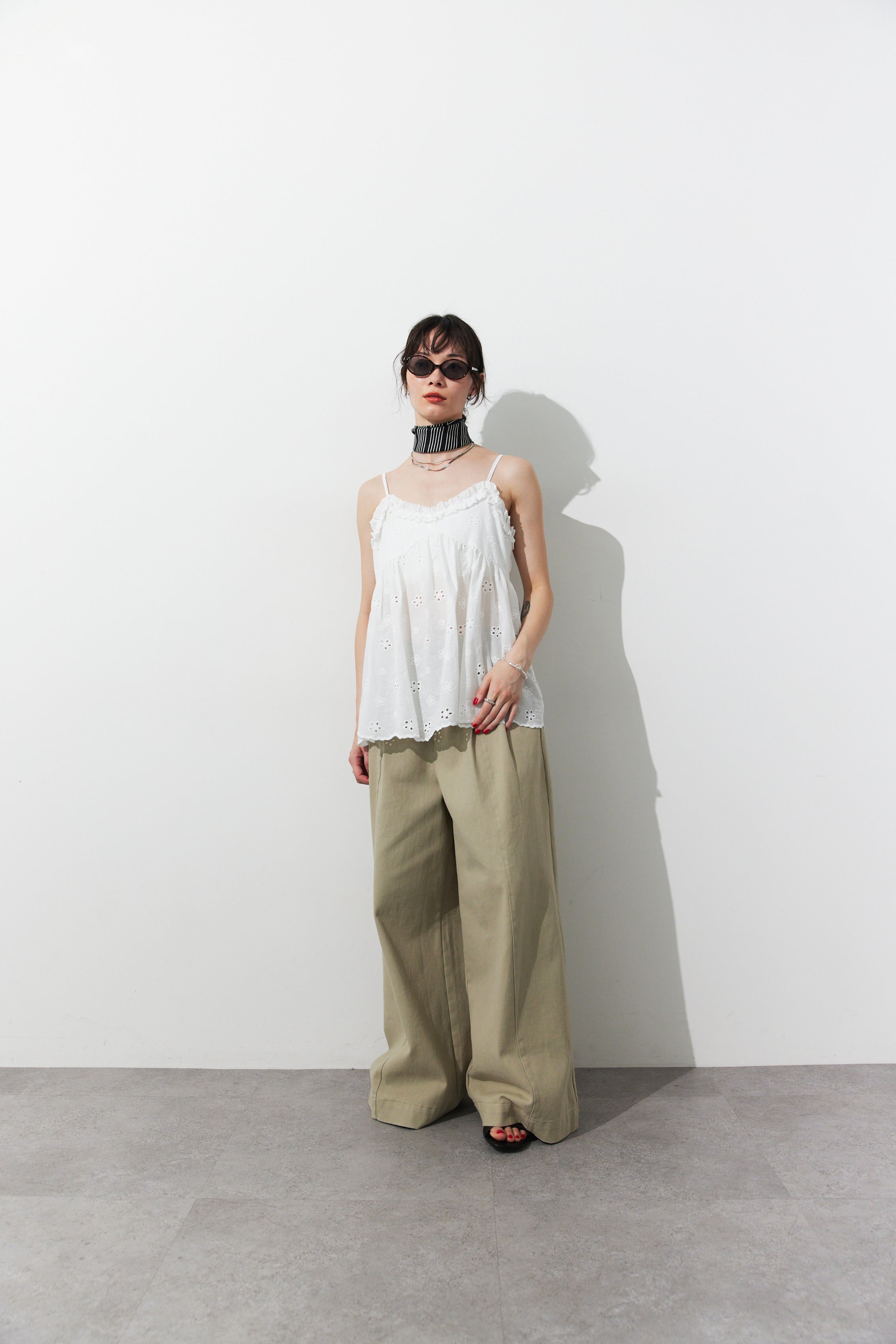 Embroidered cotton cami