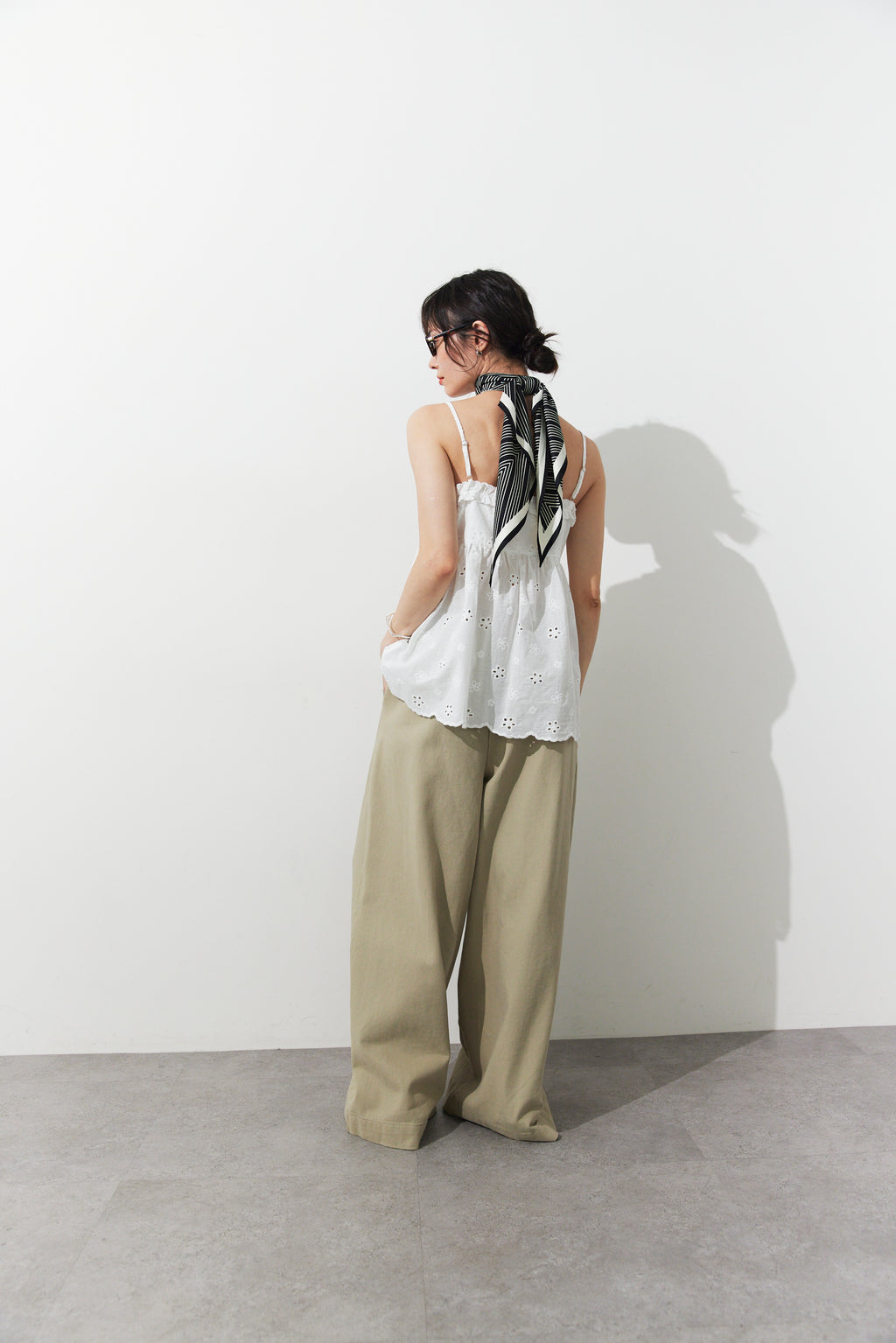 Embroidered cotton cami