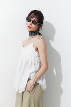 Embroidered cotton cami