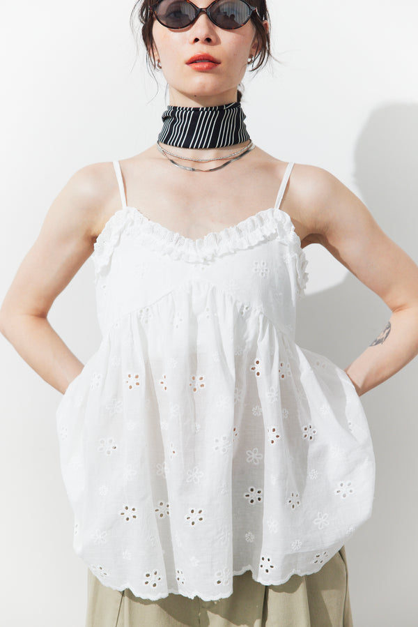 Embroidered cotton cami