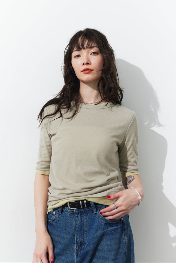2PACK Sheer half sleeve TEE