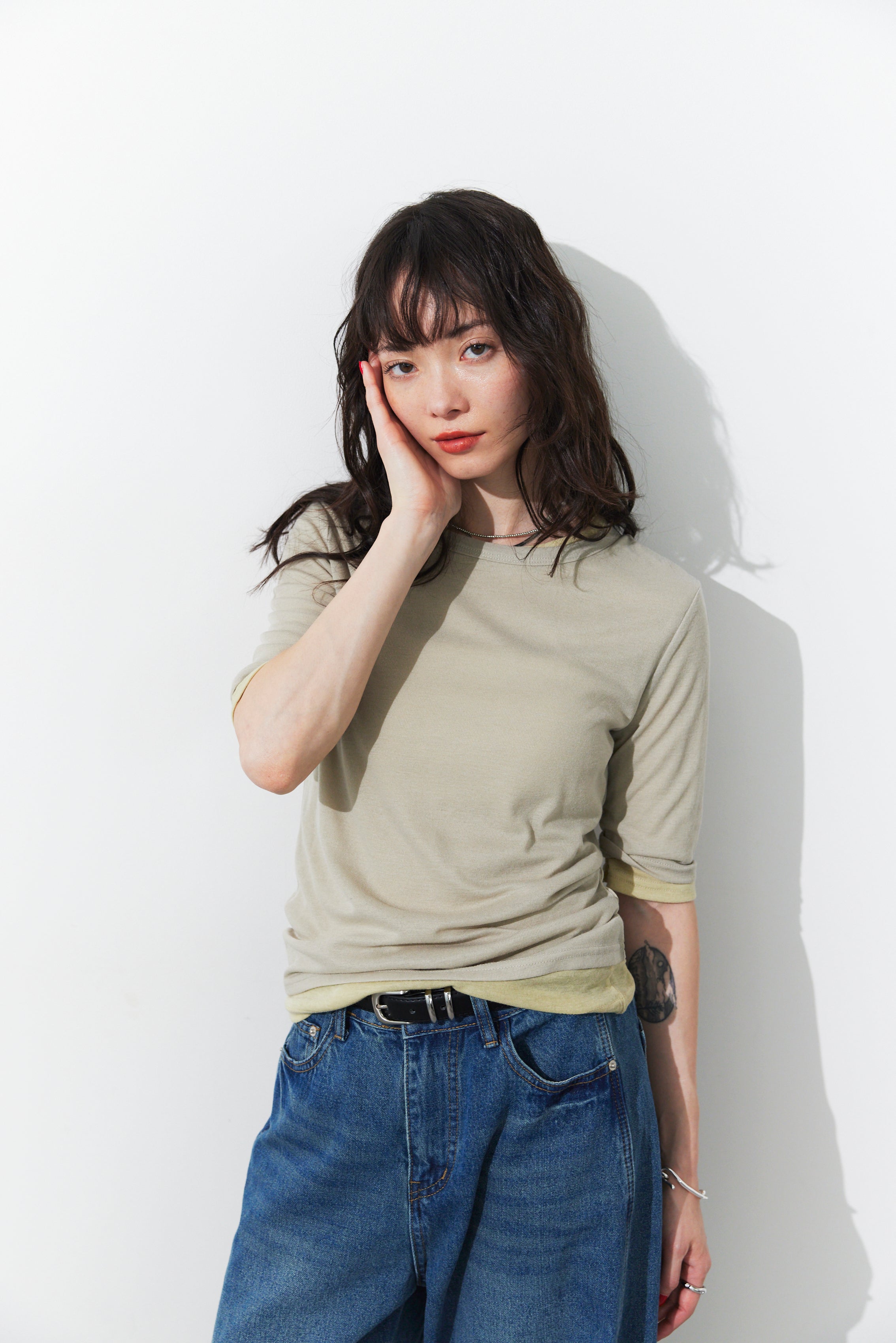 2PACK Sheer half sleeve TEE