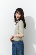 2PACK Sheer half sleeve TEE