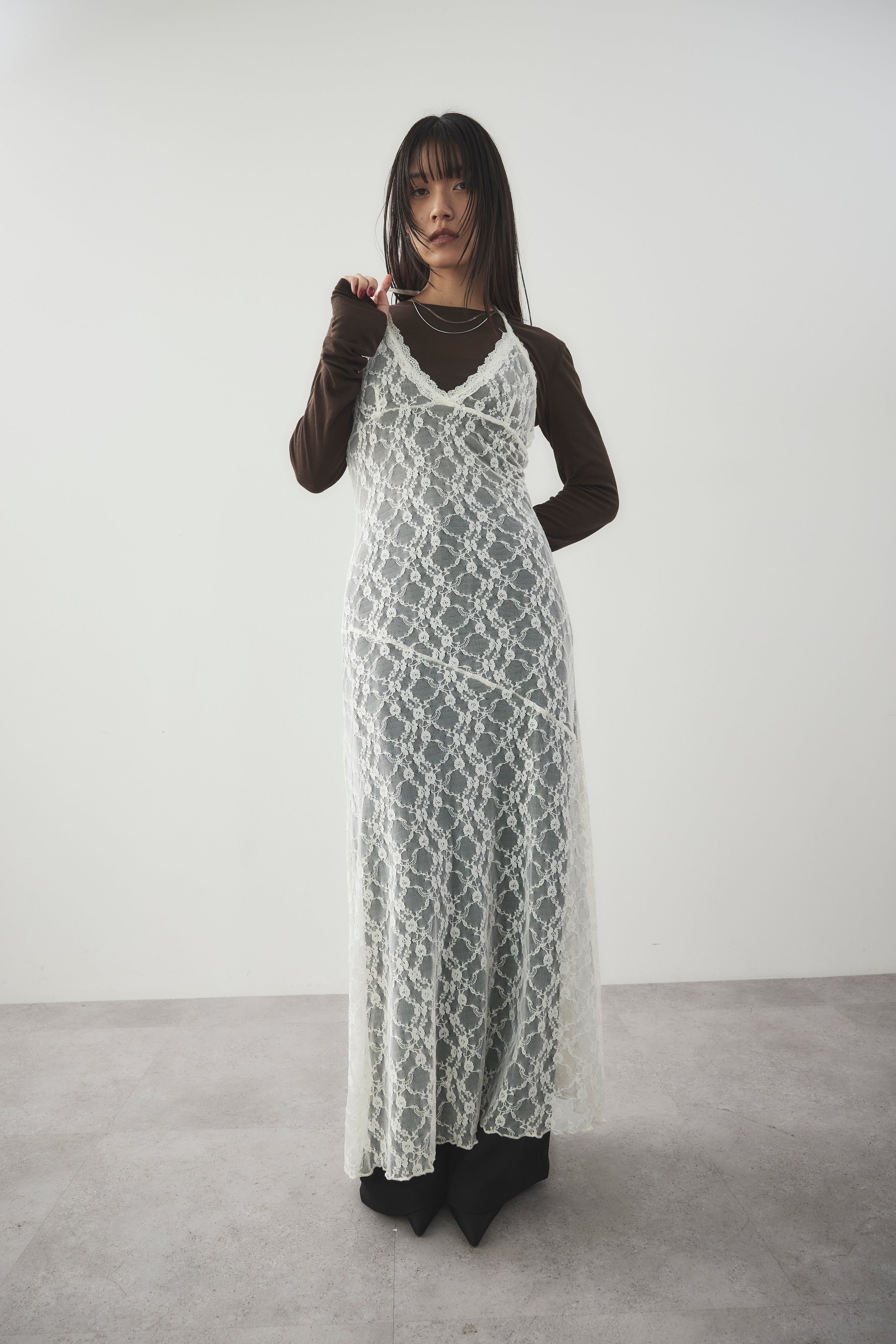 Halter neck lace dress