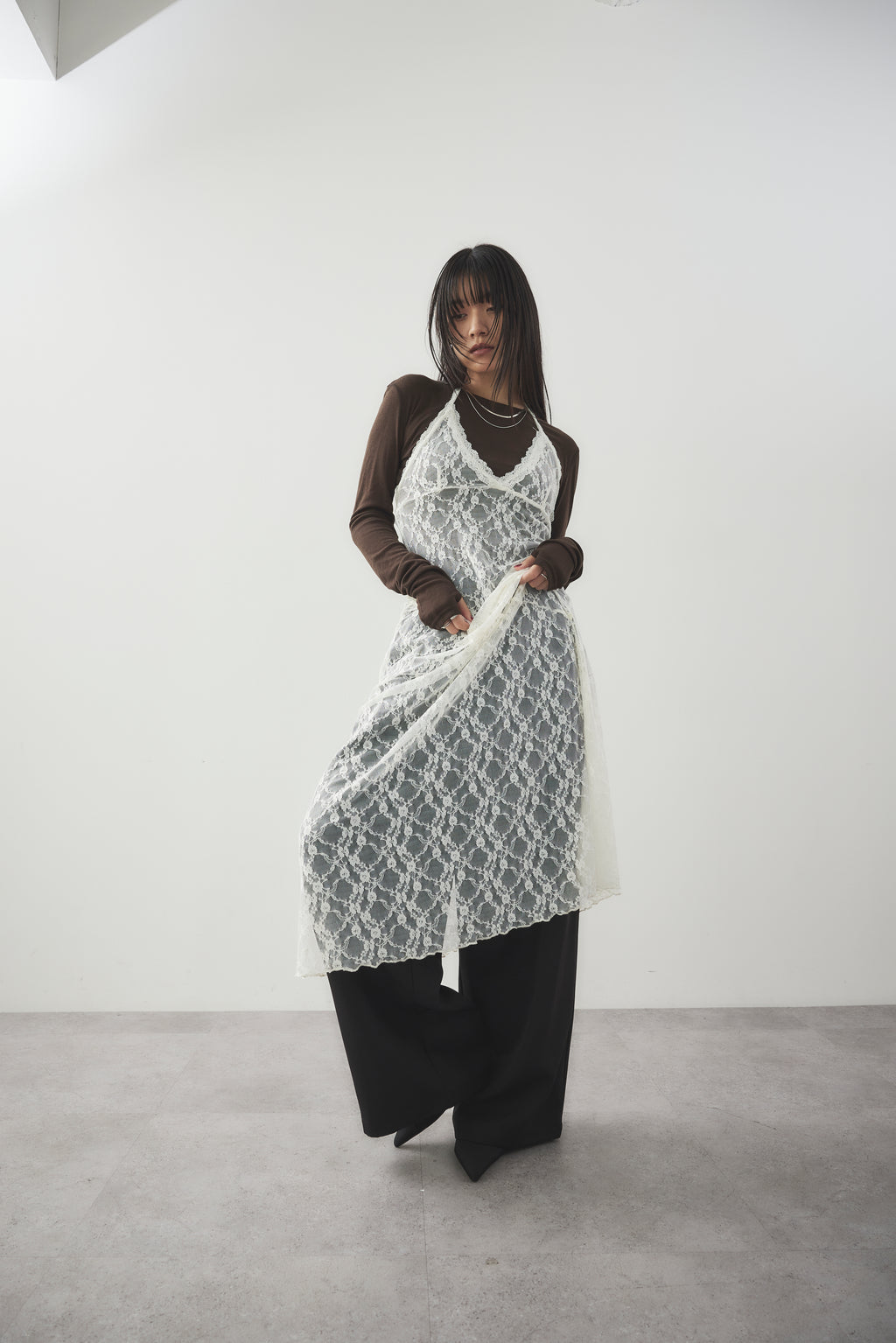 Halter neck lace dress