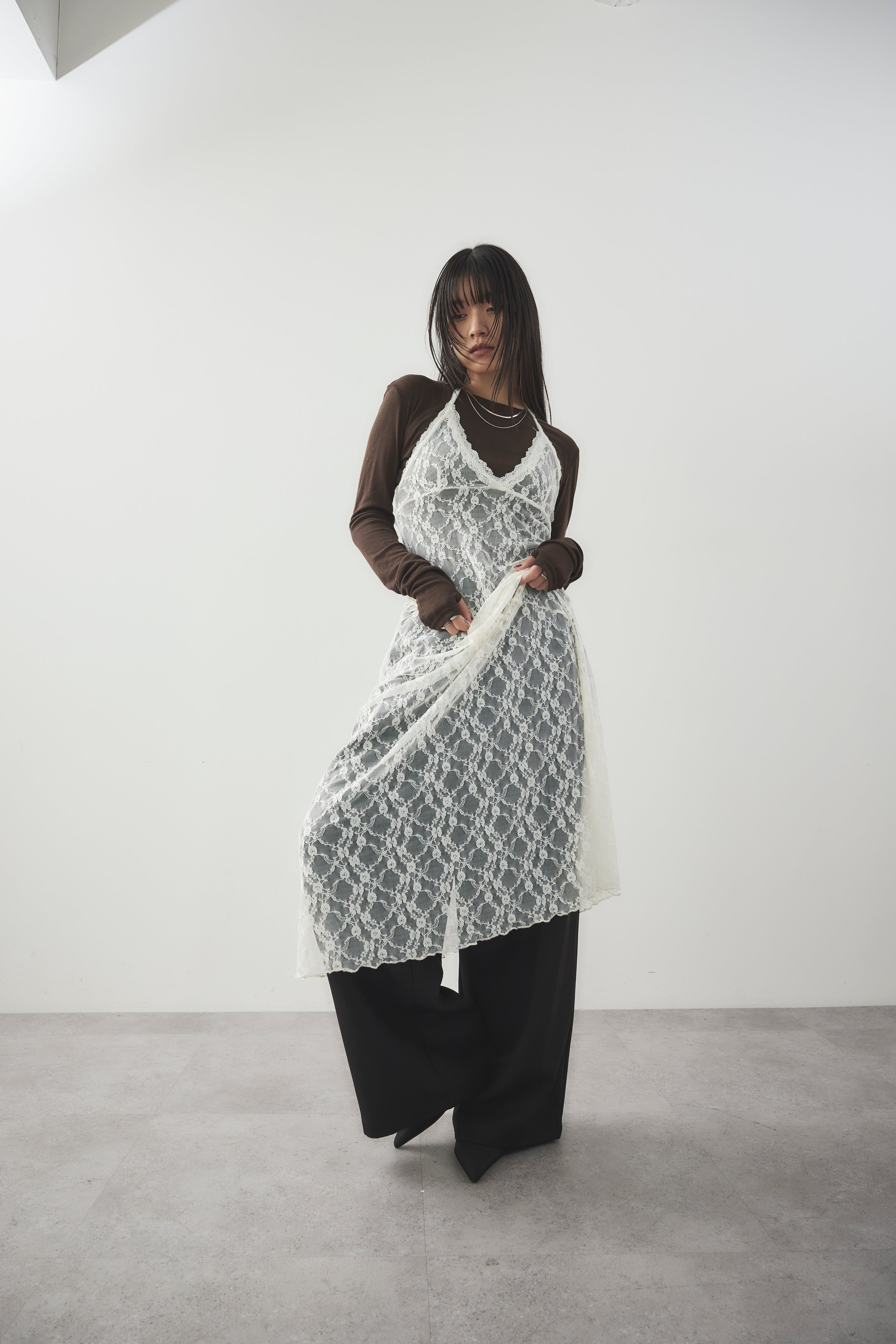 Halter neck lace dress