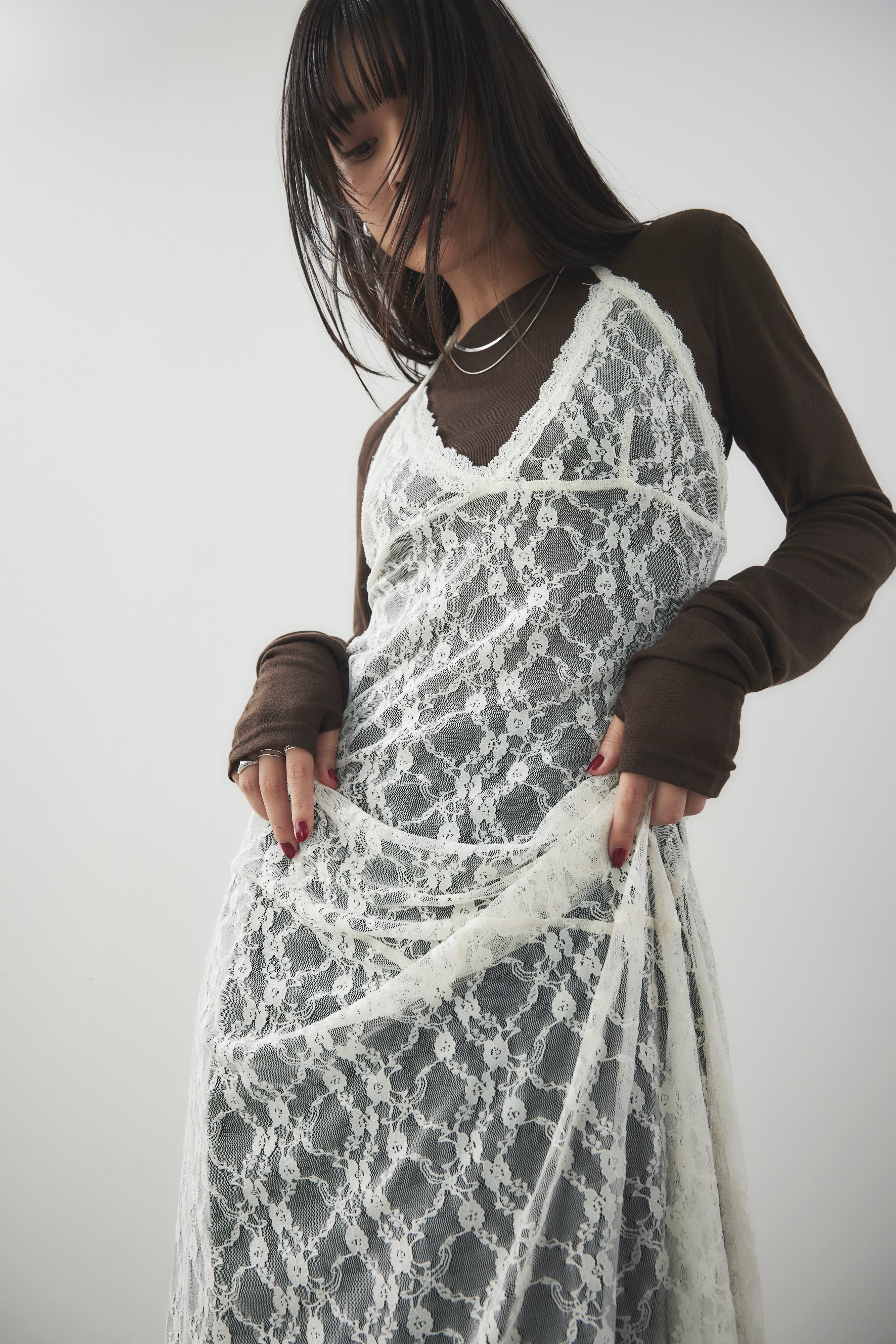 Halter neck lace dress