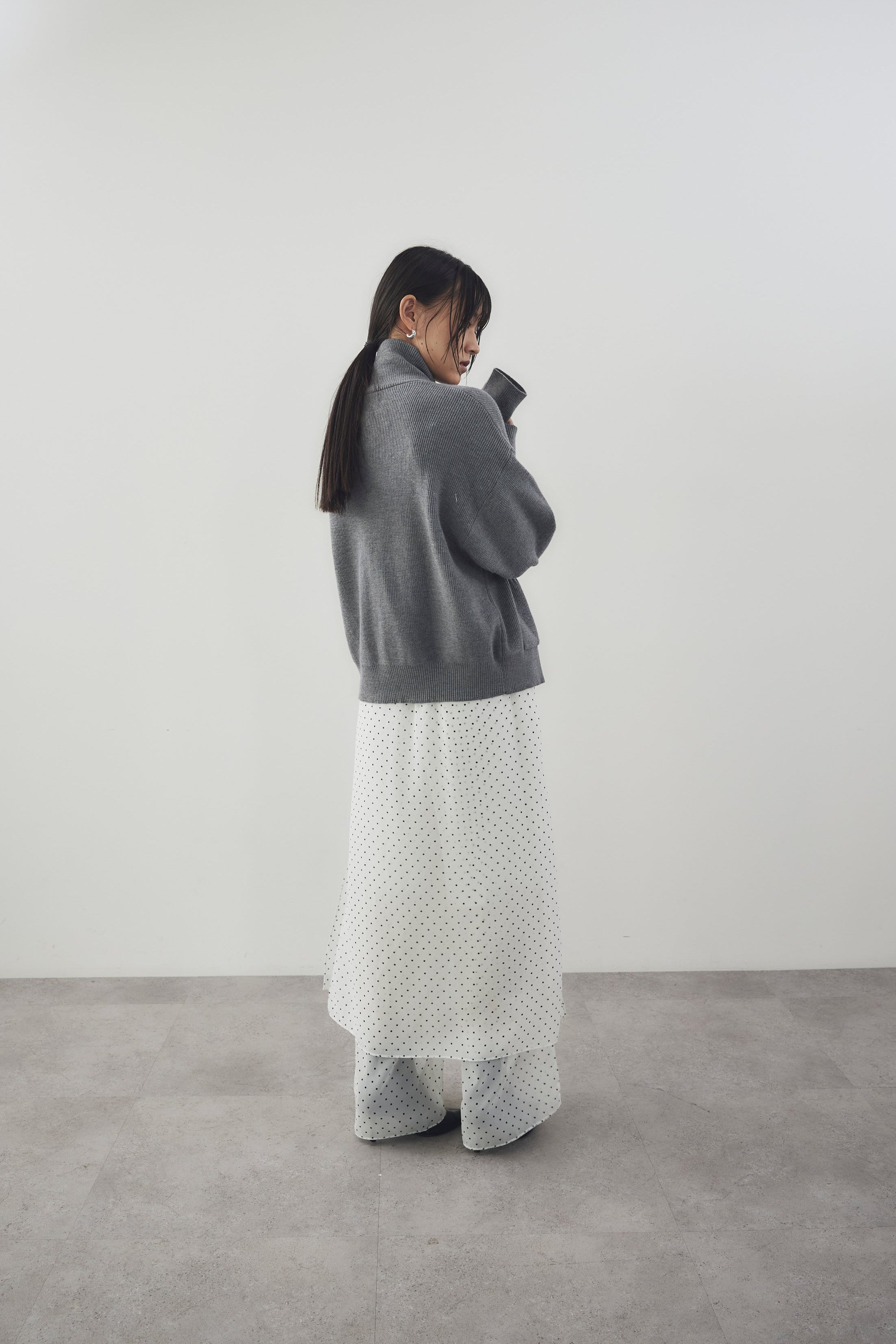 Sheer dot layered pants