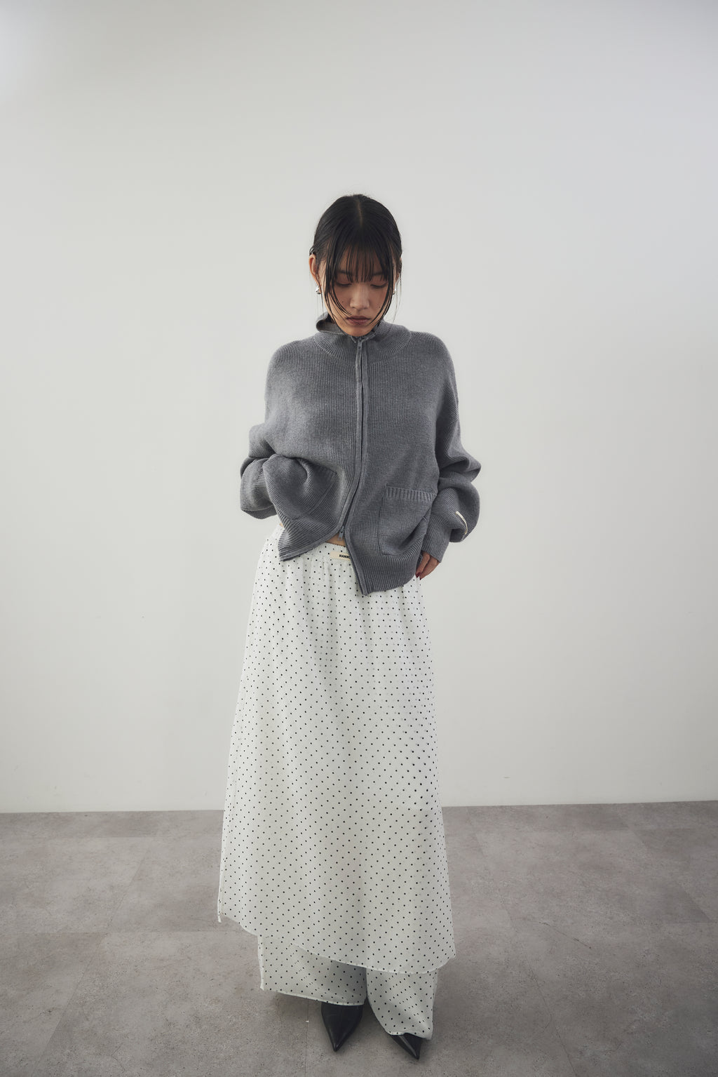 Sheer dot layered pants